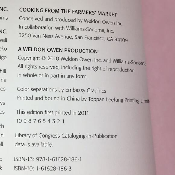 Williams-Sonoma Cooking from the Farmers' Market Cookbook Hard Cover Dust Jacket - Picture 5 of 9